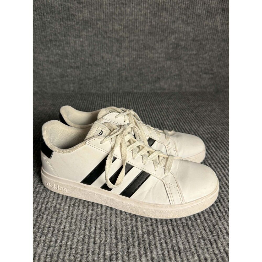 Adidas Grand Court 2.0 K Sneakers White Black Low Top GW6511 - Size US 7